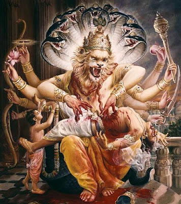 The Incarnation of Sri Narasimha and the Slaying of the Demon!